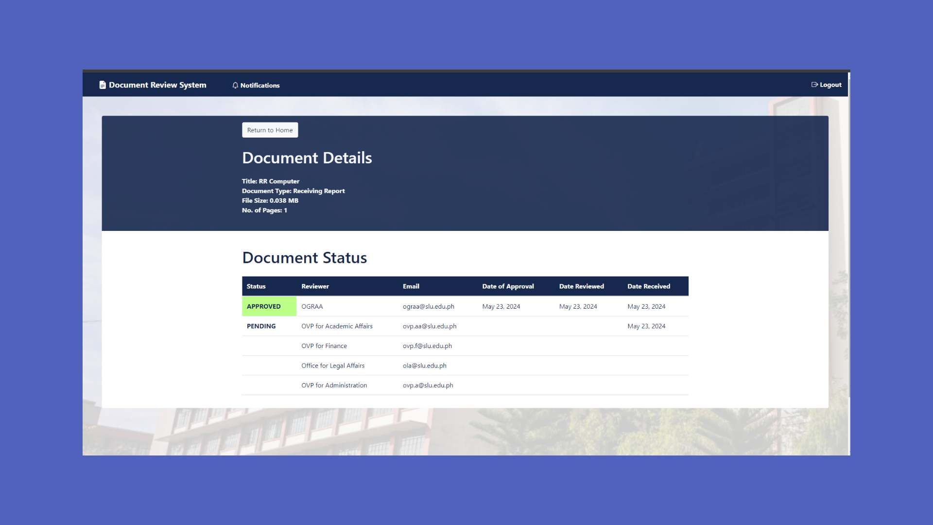 Logo of ONLINE DOCUMENT REVIEW SYSTEM project